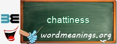 WordMeaning blackboard for chattiness